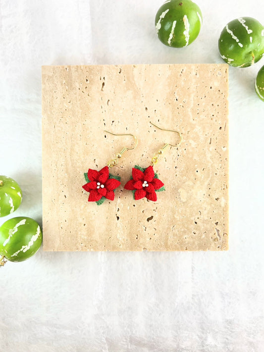 Red Poinsettia Earrings