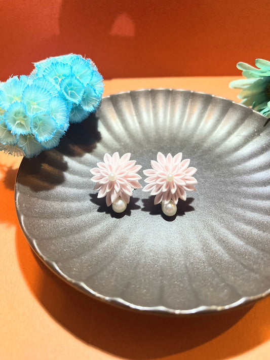 Pink Dahlia Shizuku Earrings