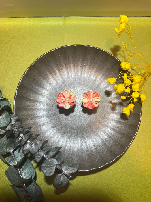 Yellow × Orange Flower Earrings
