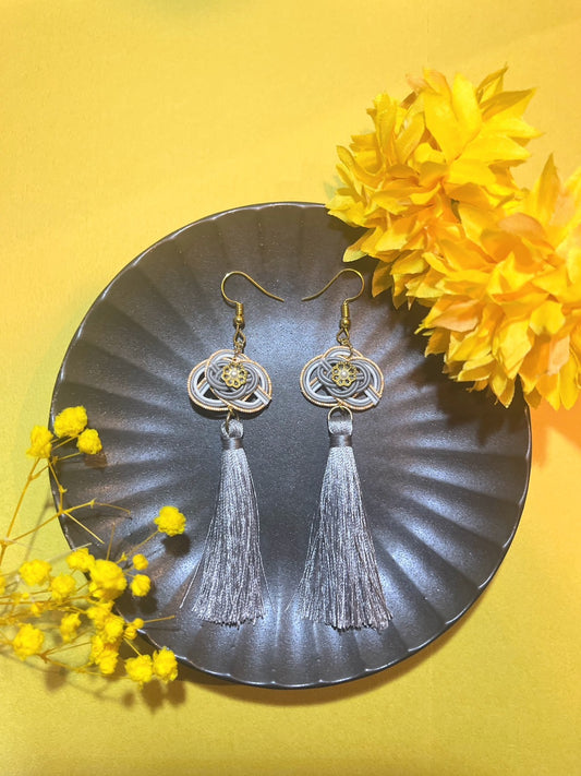 Greyflower Tassel Earrings