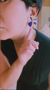 高貴(koki) Purple kimono flower earrings