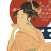 Elegant Blue Japanese Fan Earrings
