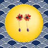 Kimono pattern red flower Earrings