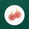 Red Large-flowered Earrings |