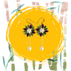 Autumn twilight feels green×brown Earrings