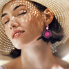 Vivid Pink Flower Earring