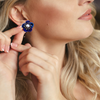 Purple florets simple Japanese pattern earring