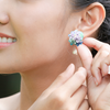 Blue × Purple hydrangea bouquet earring