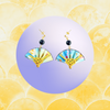 Elegant Blue Japanese Fan Earrings