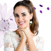 White camellia flower earrings