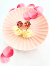 Fluffy petals with red flower Earrings