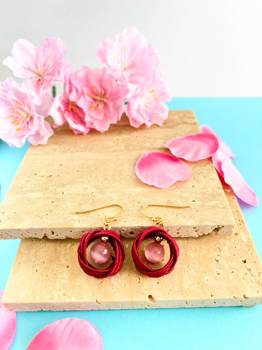 Deep red ring Earrings