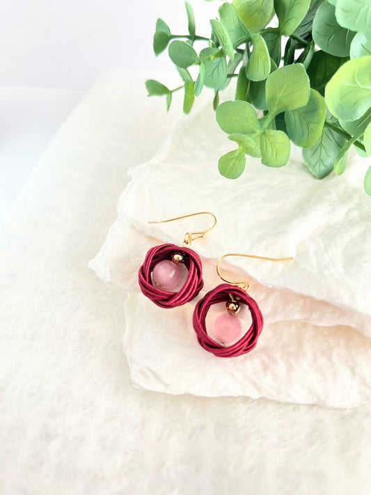 Deep red ring Earrings