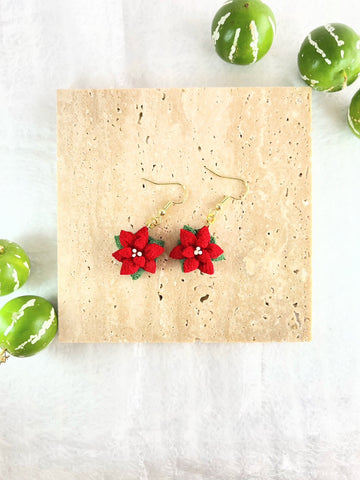 Red Poinsettia Earrings