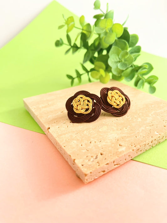 Brown hojicha Earrings
