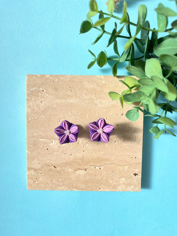 Purple Bellflower Earrings