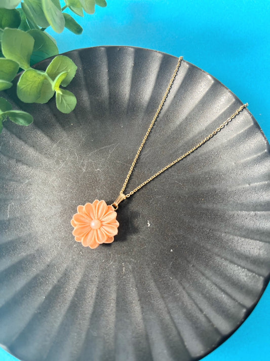 Orange Gerbera Necklace