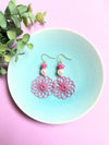 Vivid Pink Flower Earring