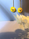 Yellow Cotton Pearl Earrings