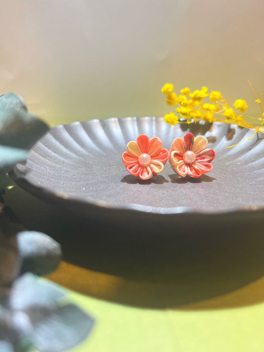 Yellow × Orange Flower Earrings