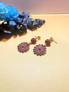 Dark red Japan flower earrings