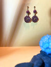 Dark red Japan flower earrings