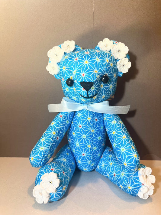 Blue Flower Teddy Bear