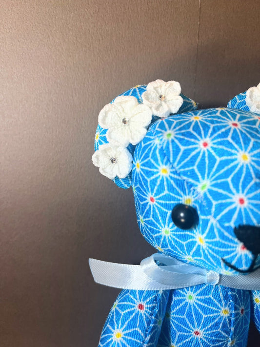 Blue Flower Teddy Bear