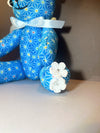 Blue Flower Teddy Bear