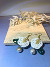 White camellia flower earrings