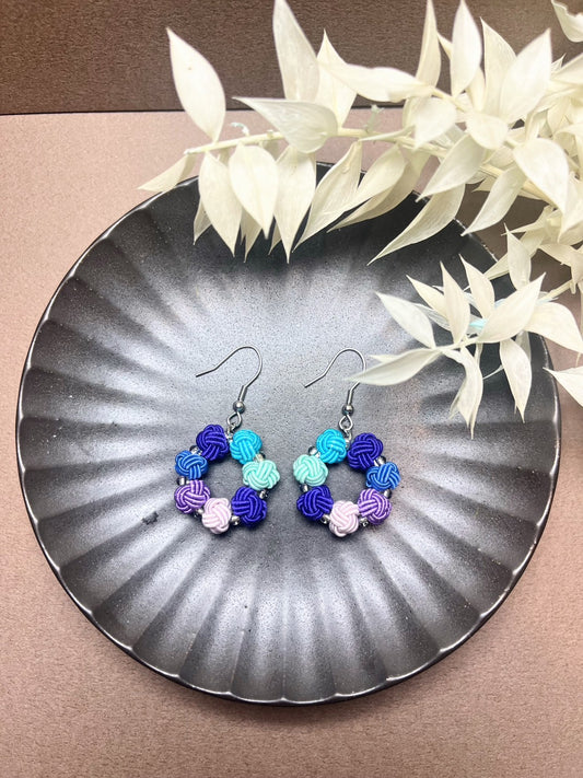 Blue × Purple Ring Earrings