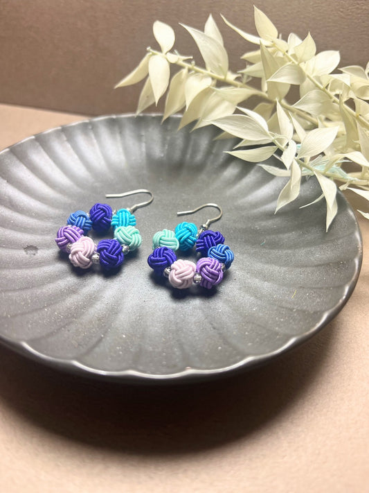 Blue × Purple Ring Earrings