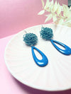 Elegant Blue Flower Earrings