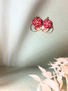 Red Plum Flower × Gold Earrings