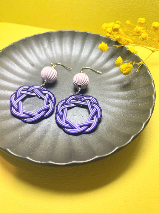 Purple Ring Classic Earrings