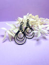 Black×Gold Twist Earrings