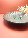 Blue×White Double Flower Earrings