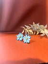 Blue×White Double Flower Earrings