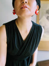 可憐(karen) Red kimono flower earrings