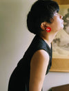 可憐(karen) Red kimono flower earrings
