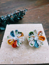 白雪(shirayuki) White kimono flower earrings