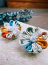 白雪(shirayuki) White kimono flower earrings