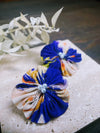 高貴(koki) Purple kimono flower earrings