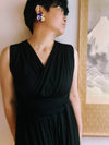 高貴(koki) Purple kimono flower earrings