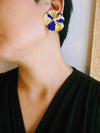 高貴(koki) Purple kimono flower earrings