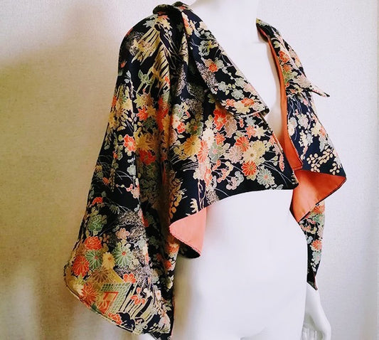 【Series 'Sleeve'】  Kimono sleeve short jacket with collar