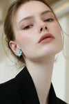 Blue×White Double Flower Earrings