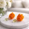 Orange Golden Rhinoceros Bouquet Earrings