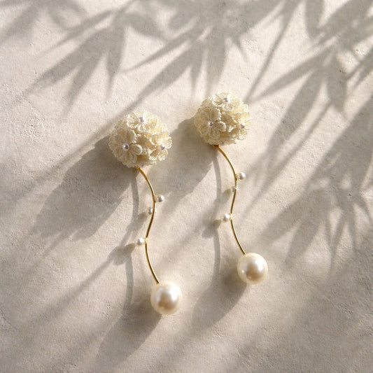 White Gypsophila Earrings