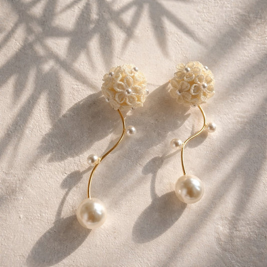 White Gypsophila Earrings